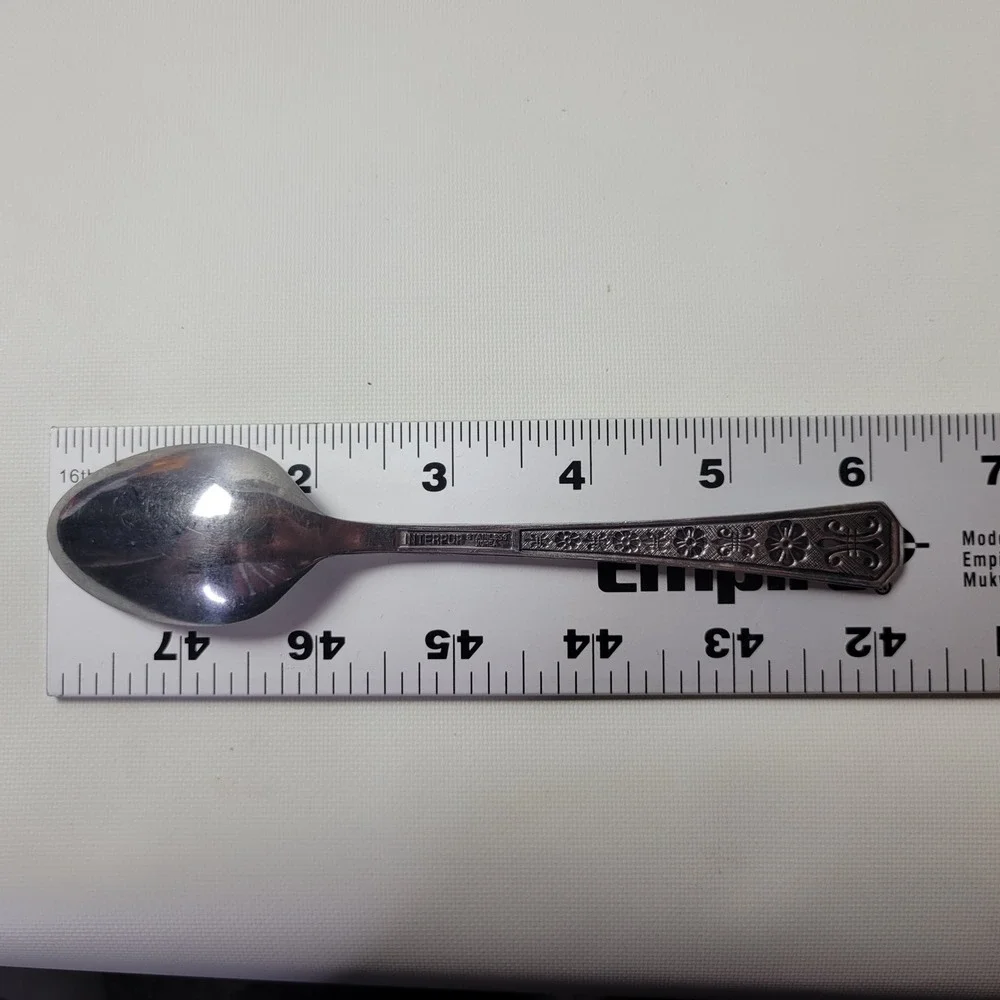 Interpur Florenz Stainless Steel Teaspoons Set of 7 Floral Fleur-de-lis Korea